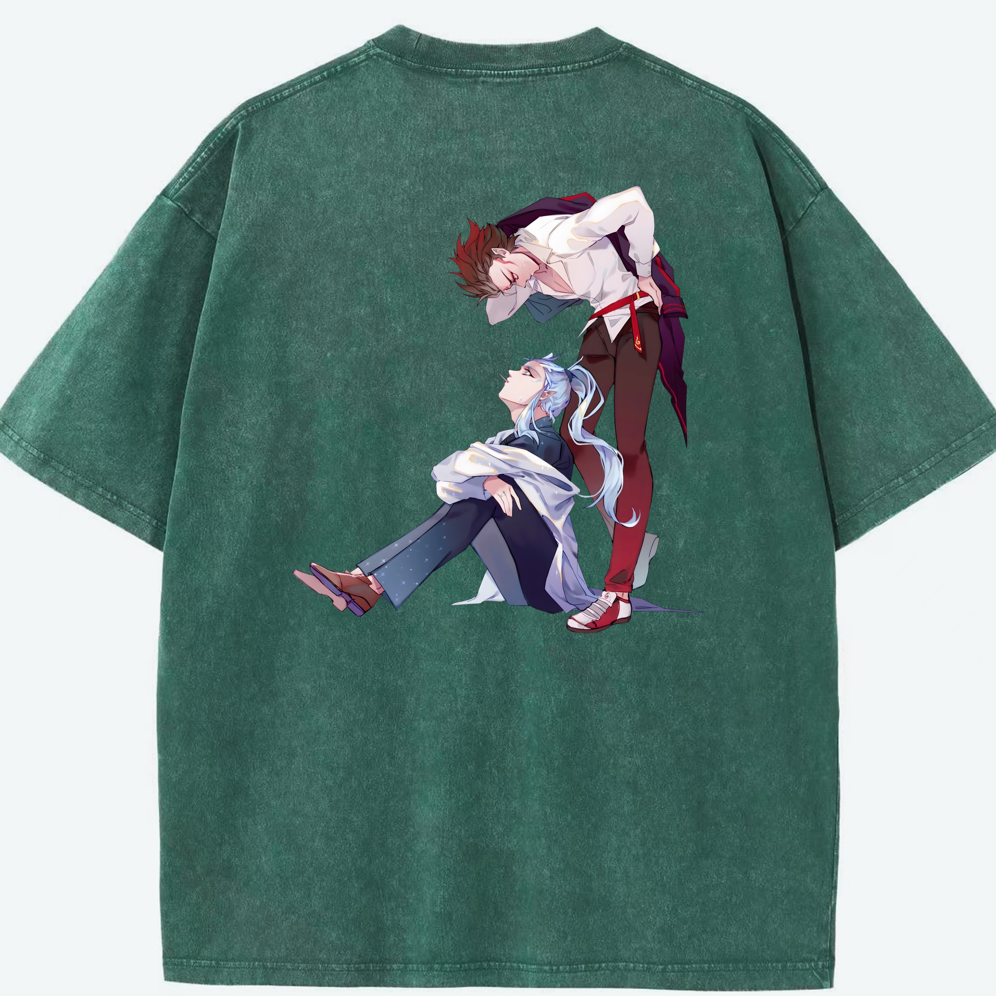 （画像用） Ne Zha 2 ナタ 魔童の大暴れ 綿100% ヴィンテージ風 半袖Tシャツ（背面プリント）